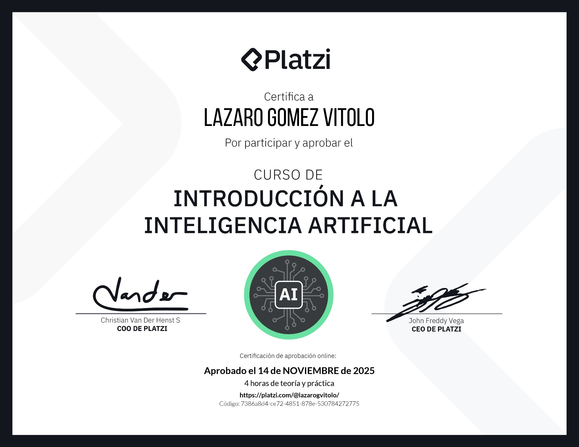 Certificate